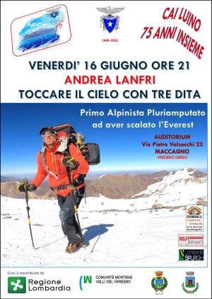 Incontro con Andrea Lanfri  il primo alpinista pluriamputato a scalare la vetta dell’Everest.