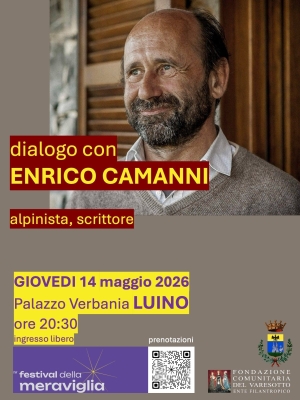 Giovedì 14 maggio 2026 - ENRICO CAMANNI a Palazzo Verbania