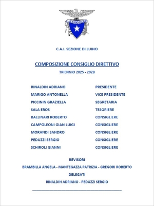 COMPOSIZIONE CONSIGLIO DIRETTIVO TRIENNIO 2025 - 2028